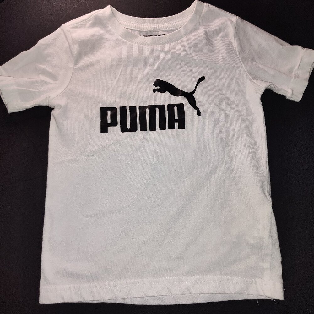 PRE-OWNED PUMA White Sporty UNISEX Short Sleeve T-Shirt Size 3T